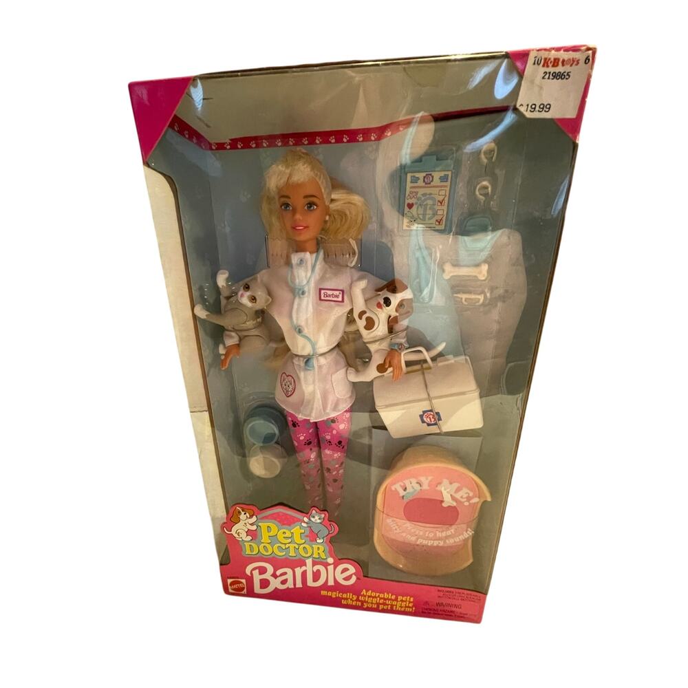 Vintage Barbie 1996 pet doctor doll with accessories new old stock Mattel